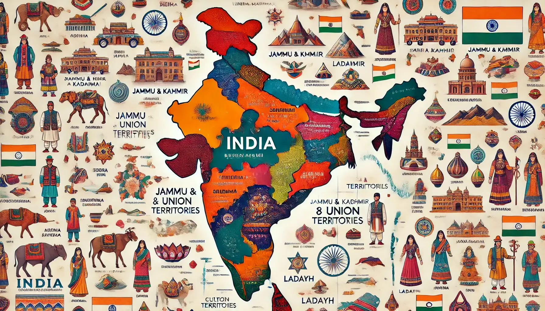 India's 28 States and 8 Union Territories